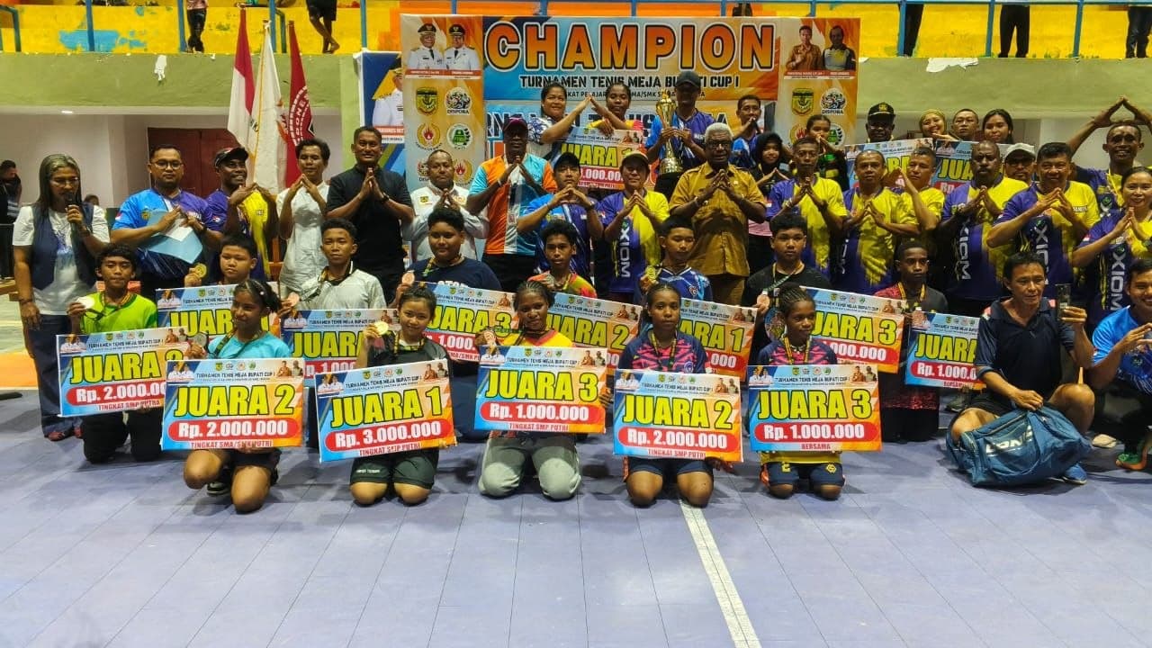 Ilustrasi berita MIMIKA: Turnamen Tenis Meja Bupati Cup I Resmi Ditutup, Pembinaan Atlet Muda Jadi Fokus Utama di Mimika