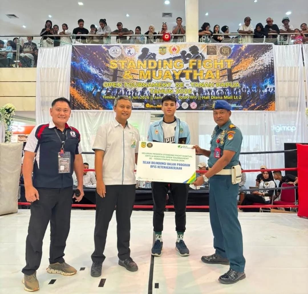 Ilustrasi berita Mimika: BPJS Ketenagakerjaan Lindungi Atlet Muaythai Se-Tanah Papua, Turnamen di Timika Kini Lebih Aman