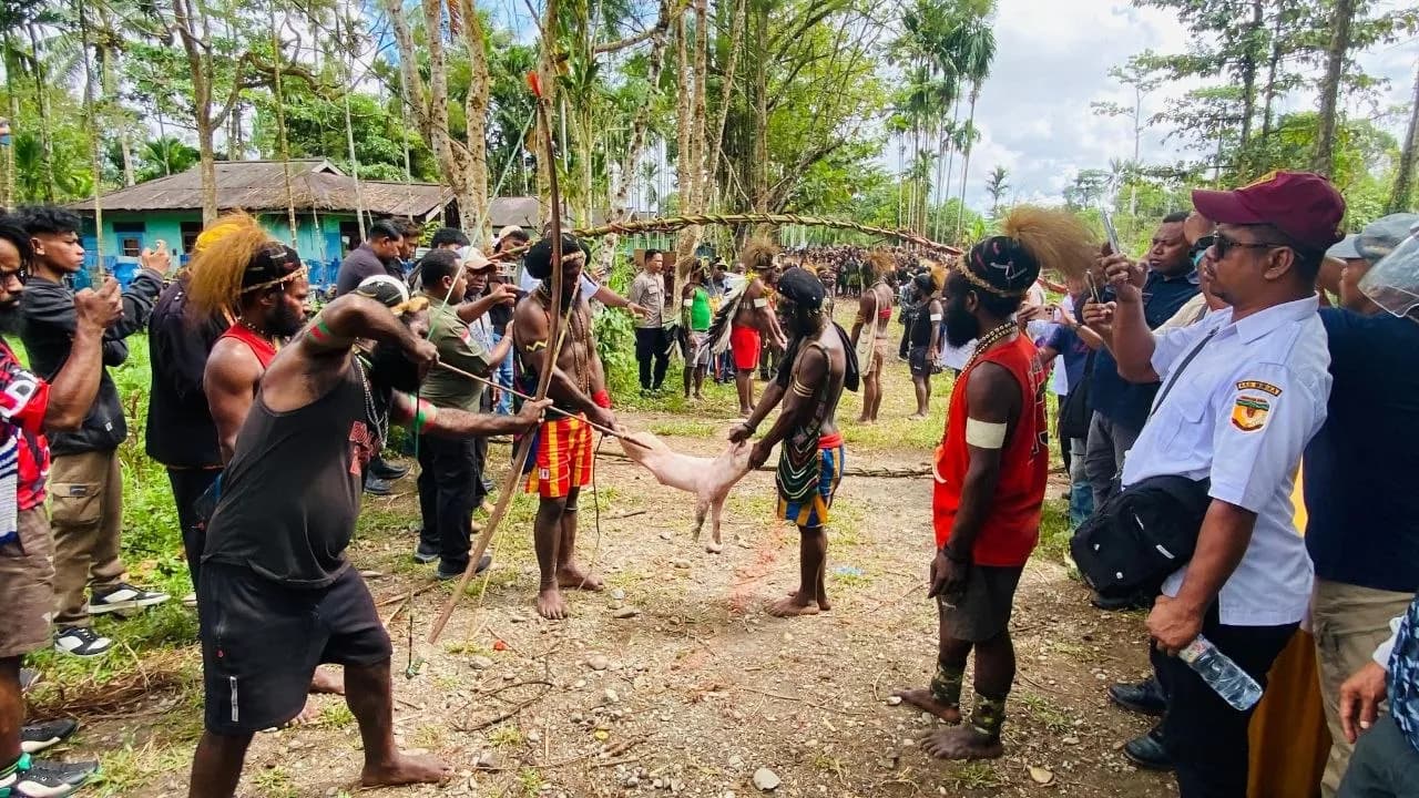 Ilustrasi berita Mimika: Ditandai Prosesi Panah Babi dan Patah Panah, Konflik Kwamki Narama Berakhir, Bupati Mimika: Tidak Ada Lagi Perang!