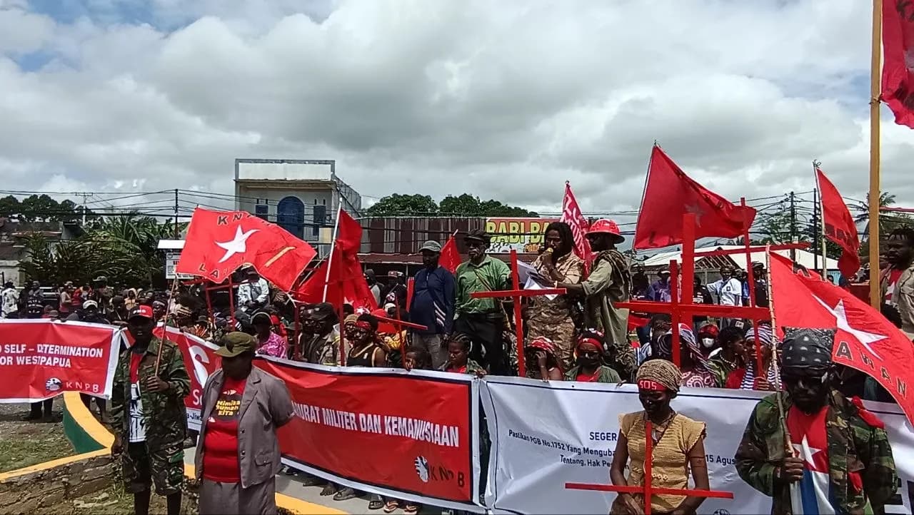Ilustrasi berita Mimika: Usai Doa Bersama, KNPB Mimika Gelar Orasi Tolak Penambahan Militer di Papua, Situasi Berlangsung Aman