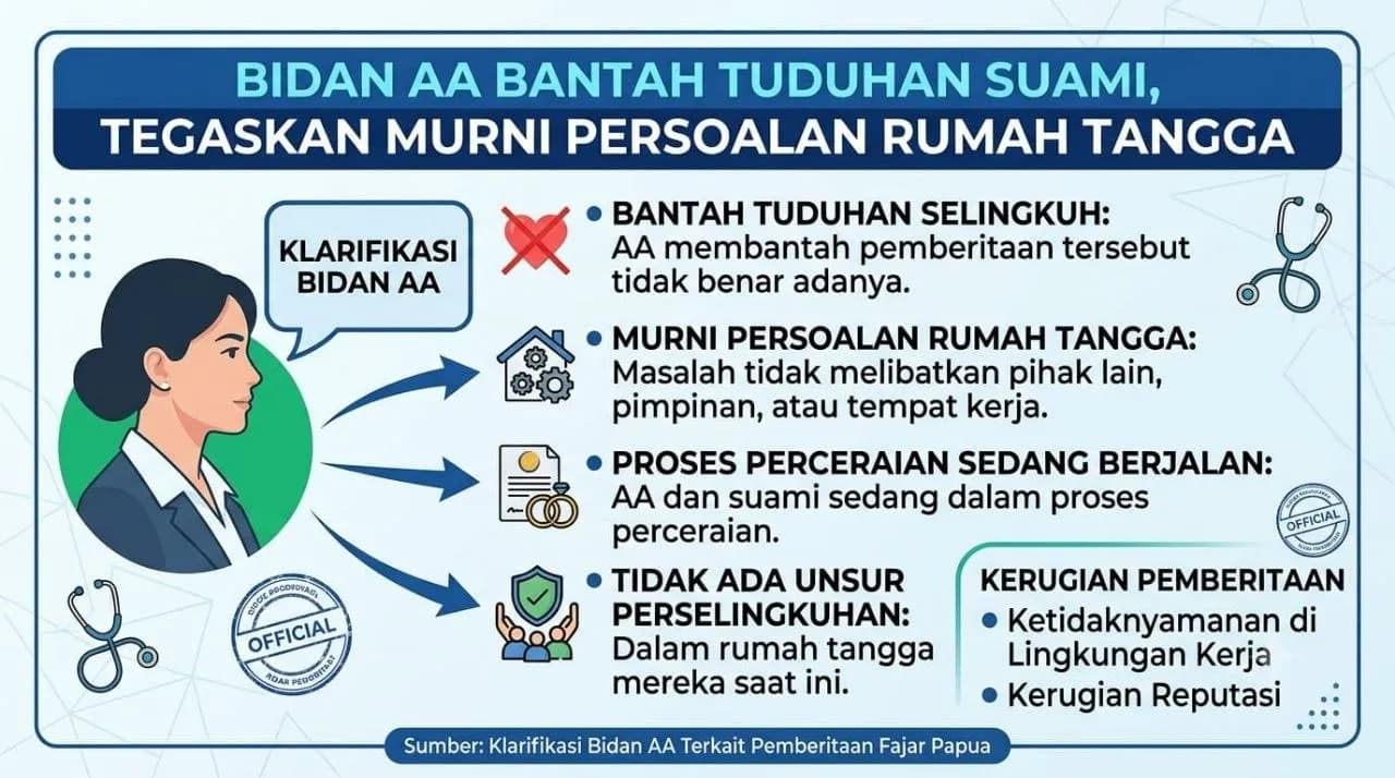 Ilustrasi berita Mimika: Bidan Puskesmas Limau Asri SP 5 Bantah Tuduhan Suami, Tegaskan Murni Persoalan Rumah Tangga