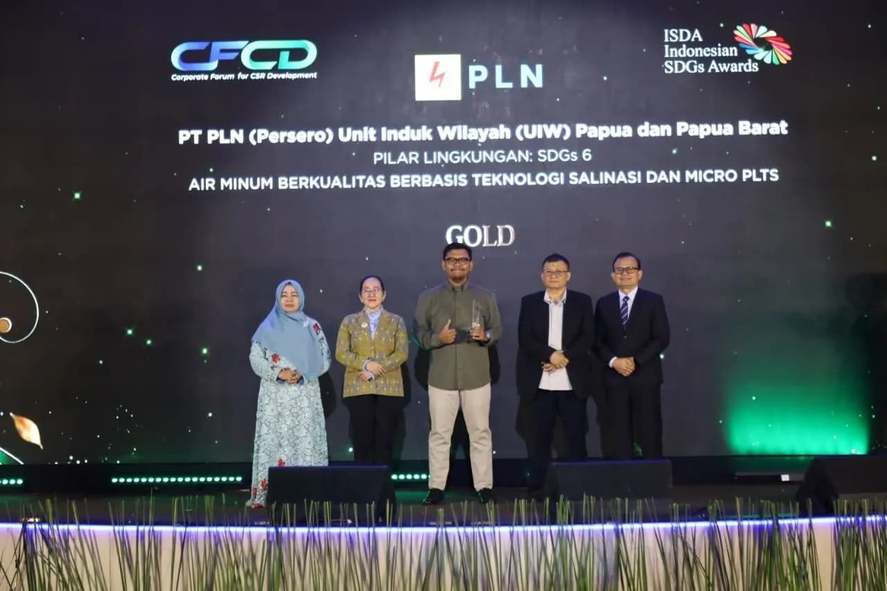Ilustrasi berita Papua: Atasi Krisis Air di Asmat dengan Teknologi Desalinasi, PLN UIW Papua dan Papua Barat Raih Predikat Gold di ISDA Awards 2026