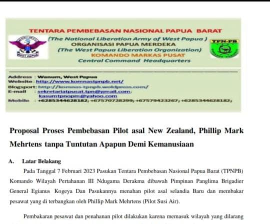 Ilustrasi berita Papua: Begini Sederet "Isi Proposal" Protokoler Penjemputan Pilot Susi Air yang Harus Dipatuhi Pemerintah Indonesia dan Selandia Baru