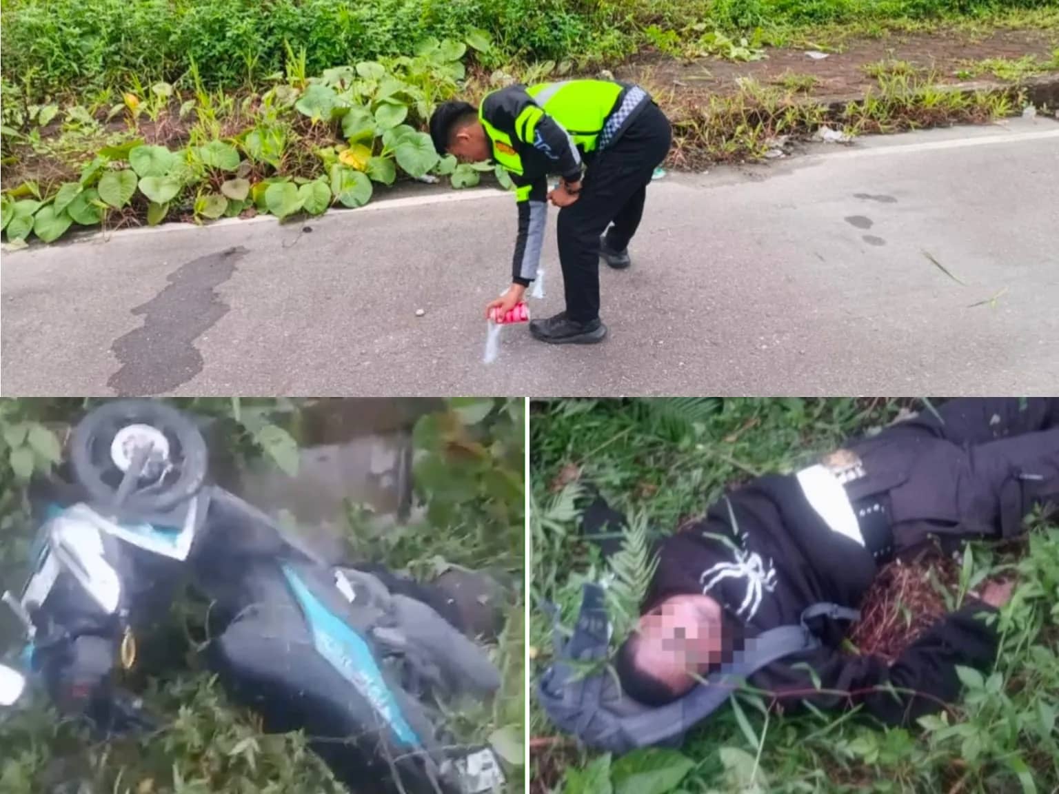Satlantas Polres Mimika saat melakukan olah TKP