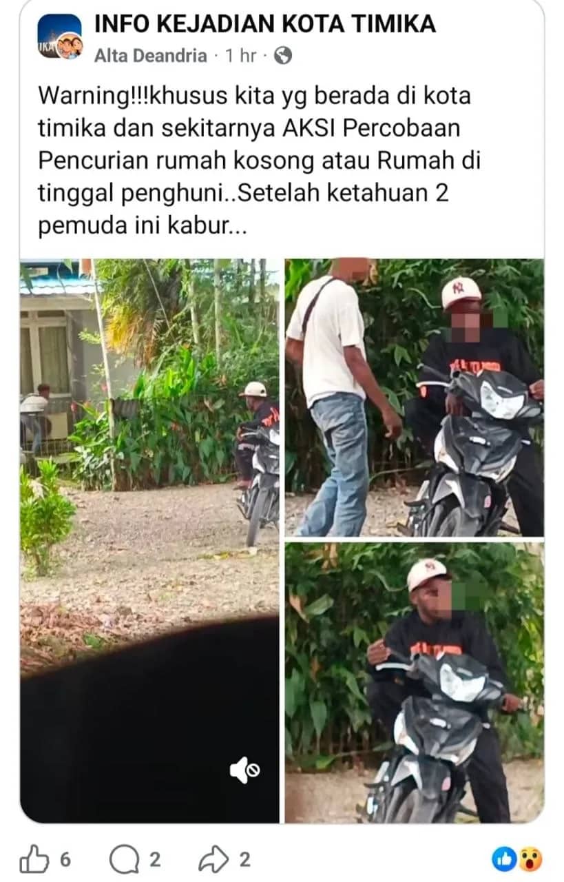 Ilustrasi berita Mimika: Viral di Media Sosial, Video Percobaan Pencurian Rumah Kosong di Timika Digagalkan Warga