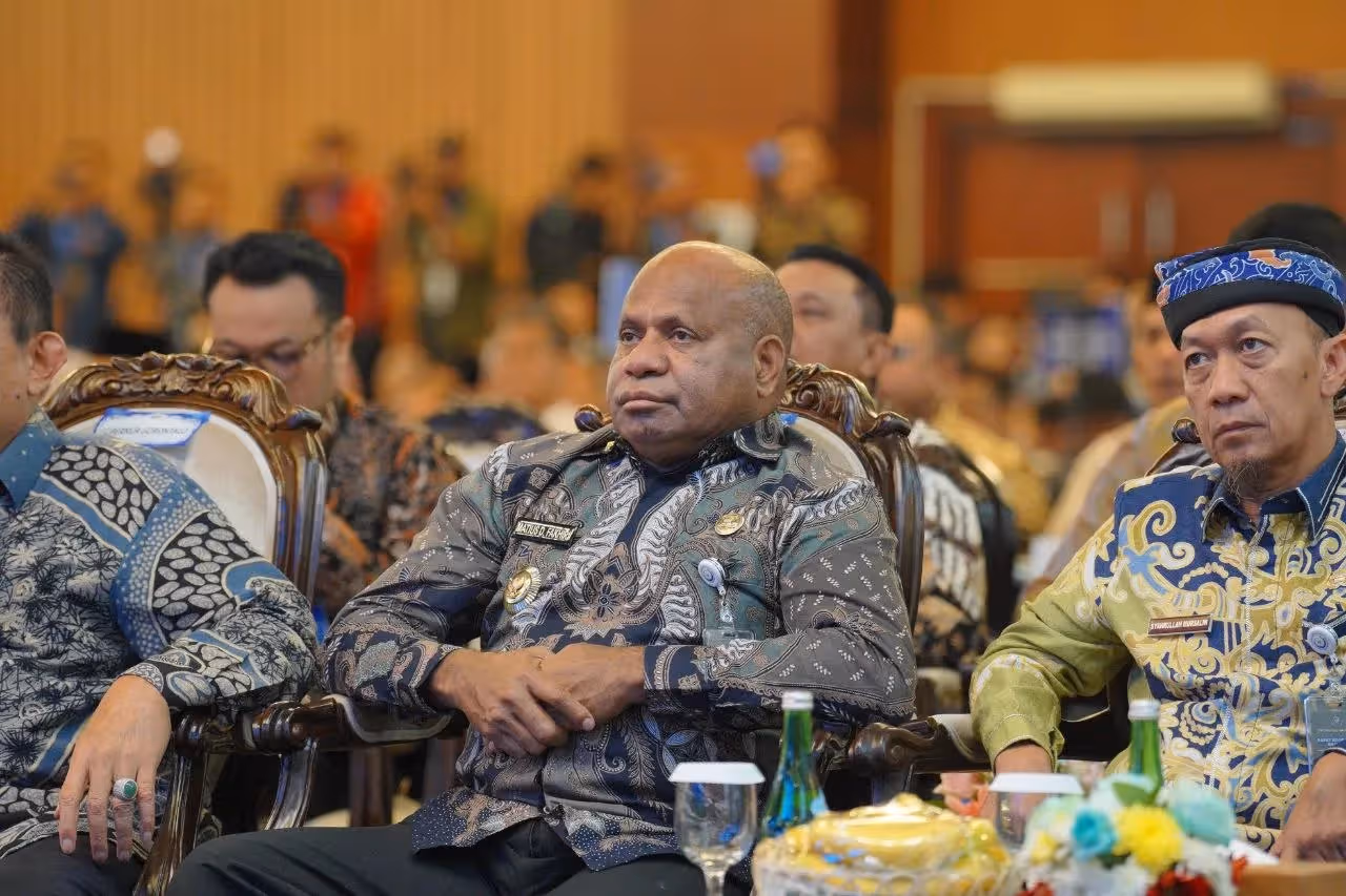 Gubernur Papua Matius Fakhiri saat menghadiri Rakornas KKP 2026 di Jakarta