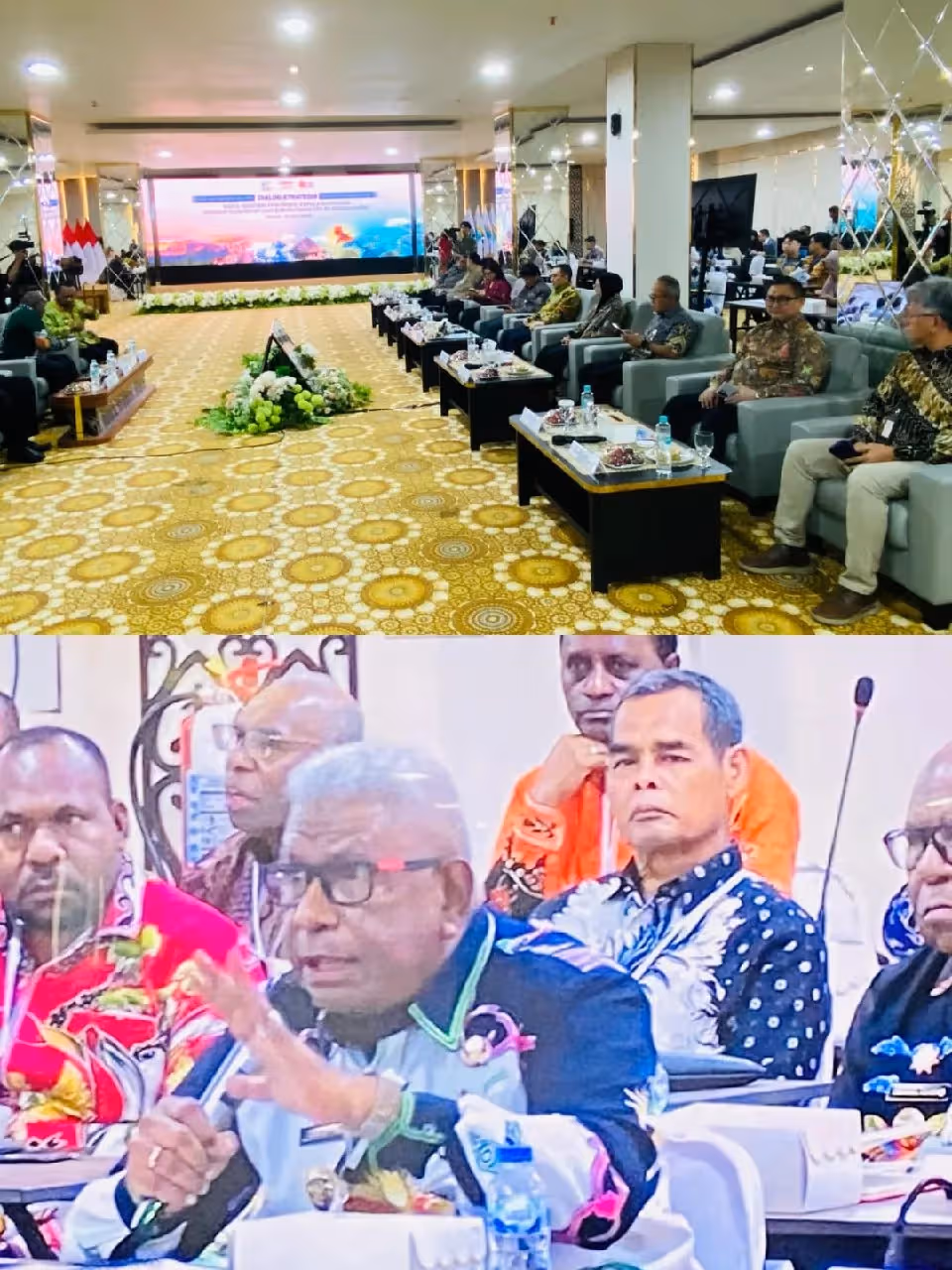 Suasana dialog Kepala Daerah Se Tanah Papua di Ballroom Gedung BPKAD. Kabupaten Mimika, Kamis (30/7).