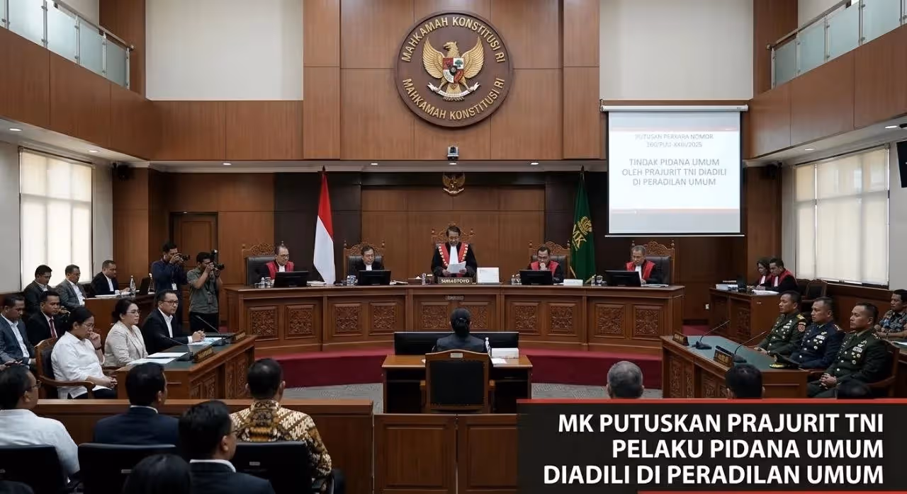 Prajurit TNI pelaku pidana umum diadili di peradilan umum.