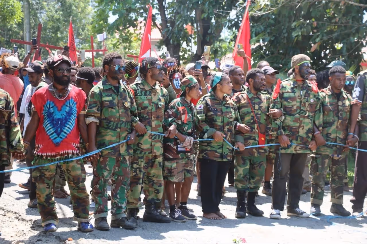Massa KNPB di Sentani, Jayapura.