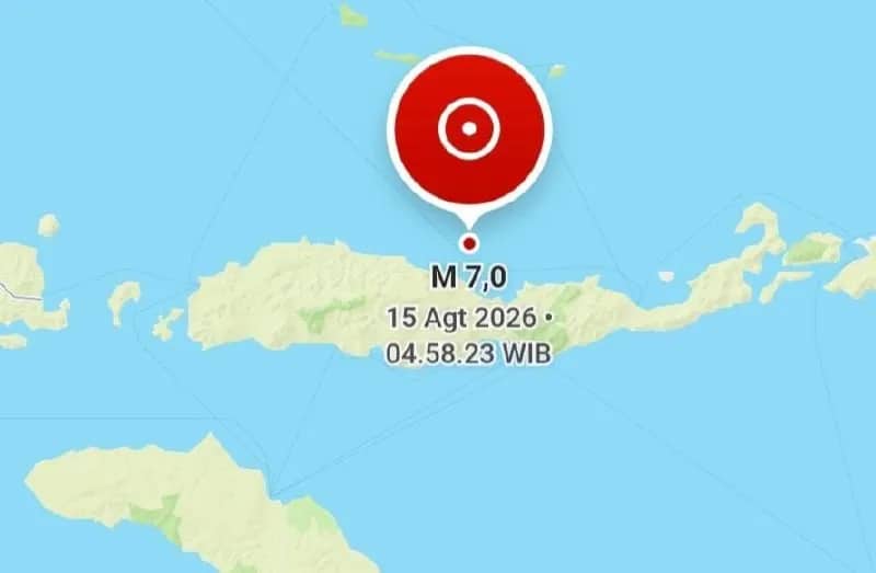 Ilustrasi berita Lingkungan: Breakingnews - Gempa M7,0 Guncang Timur Laut Mbay Nagekeo NTT, BMKG Keluarkan Peringatan Potensi Tsunami