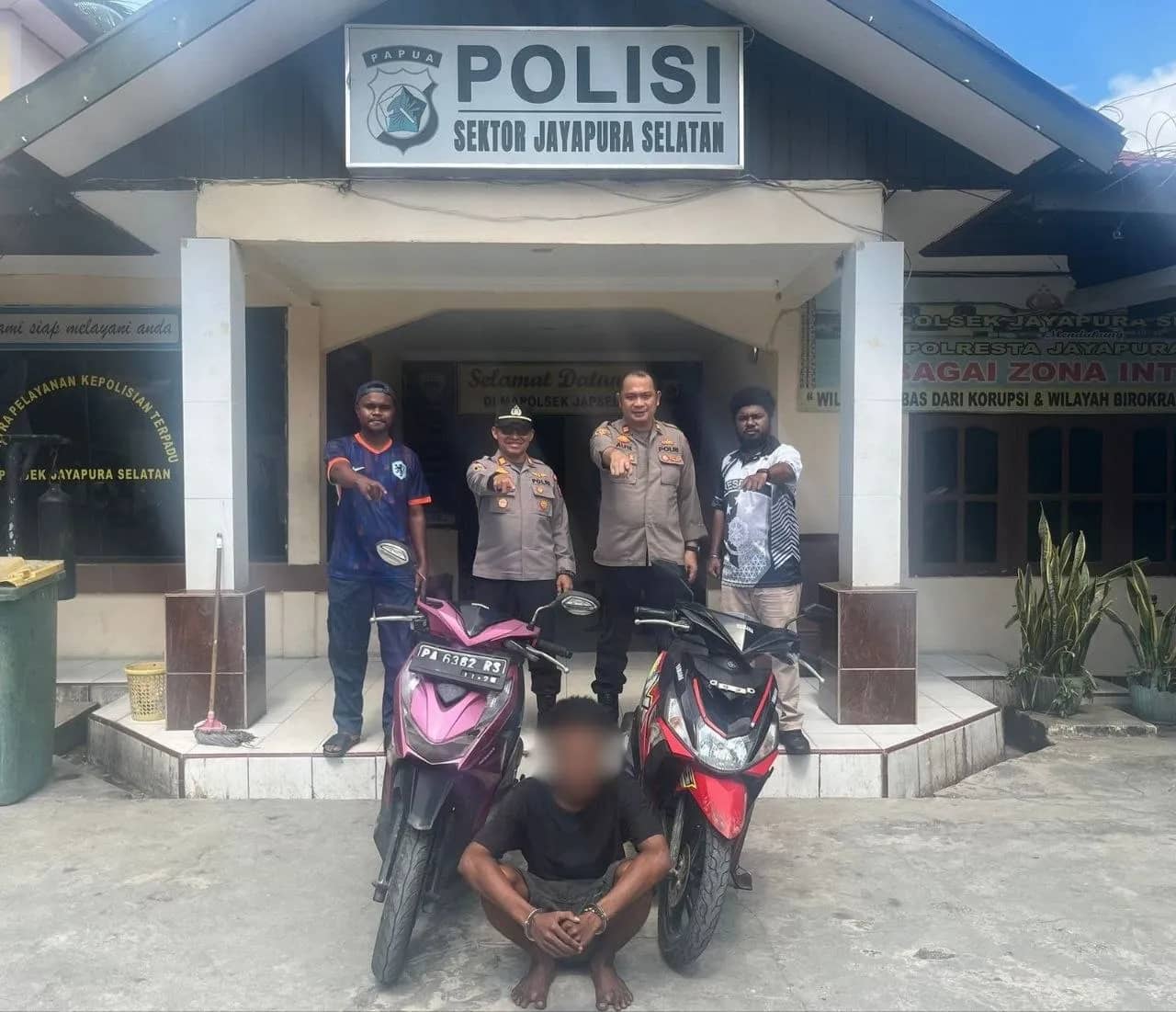 Pelaku dan barang bukti yang diamankan