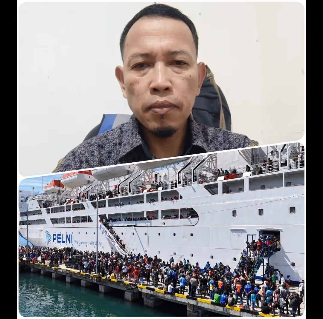 Kepala PT PELNI Cabang Timika, Sigit Sujatmoko dan suasana penumpang kapal Pelni