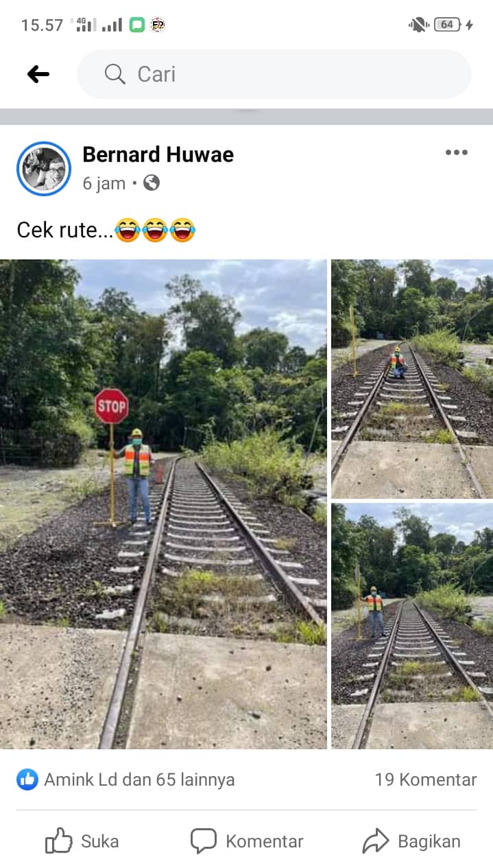 Rel Kereta api di Kuala Kencana Timika
