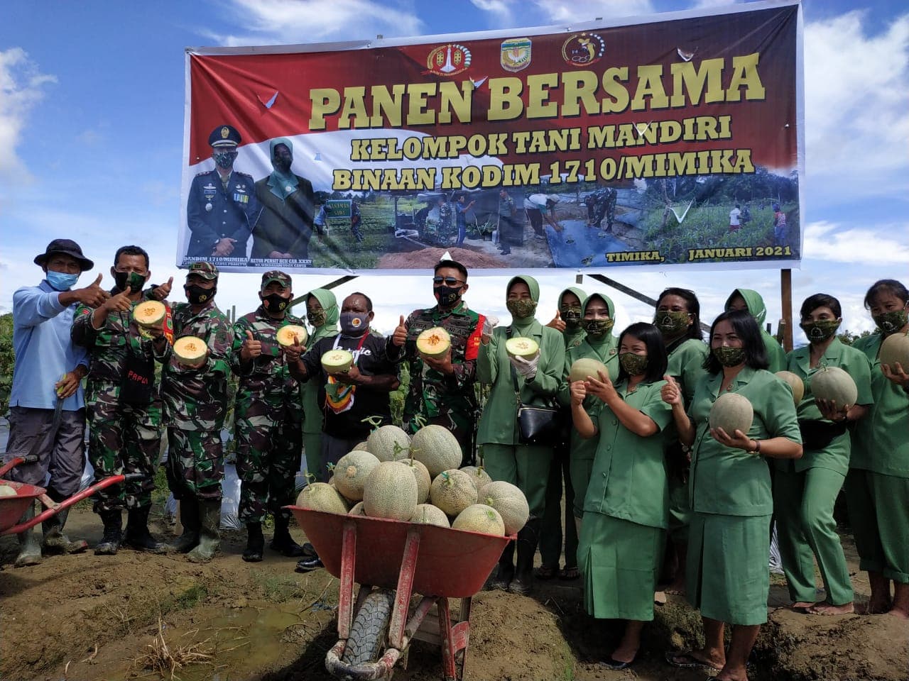 Ilustrasi berita MIMIKA: Dandim Pimpin Panen Buah Melon Poktan Mandiri di SP 4 Mimika, Minta Berdayakan Petani Lokal
