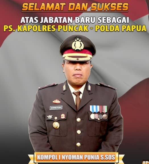 Ilustrasi berita Mimika: Wakapolres Mimika Jabat Kapolres Puncak, Diakhir Jabatan Waterpauw Mutasi 9 Kapolres