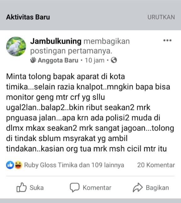 Ilustrasi berita LIFESTYLE: Ada "Polisi Muda" Jadi Anggotanya, Klub Motor Trail Jadi Jagoan di Jalanan Timika, Warganet : Tidak Punya Integritas