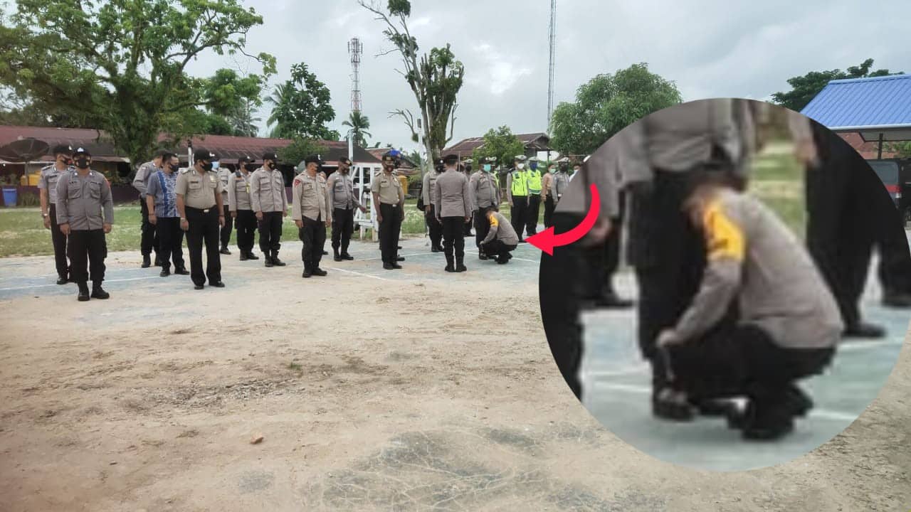 Ilustrasi berita pinpost: Sambil Membungkuk, Kapolres Mappi Membersihkan Sepatu Anggotanya