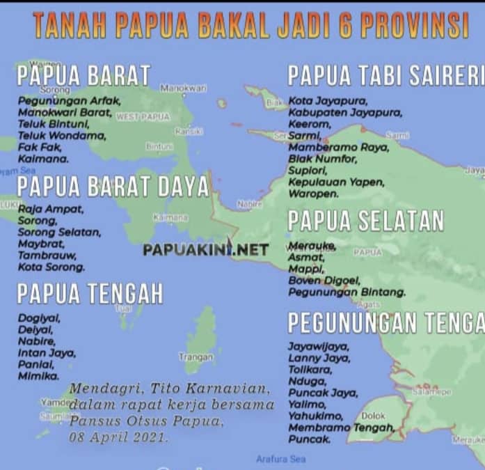 Tanah papua bakal jadi 6 Provinsi