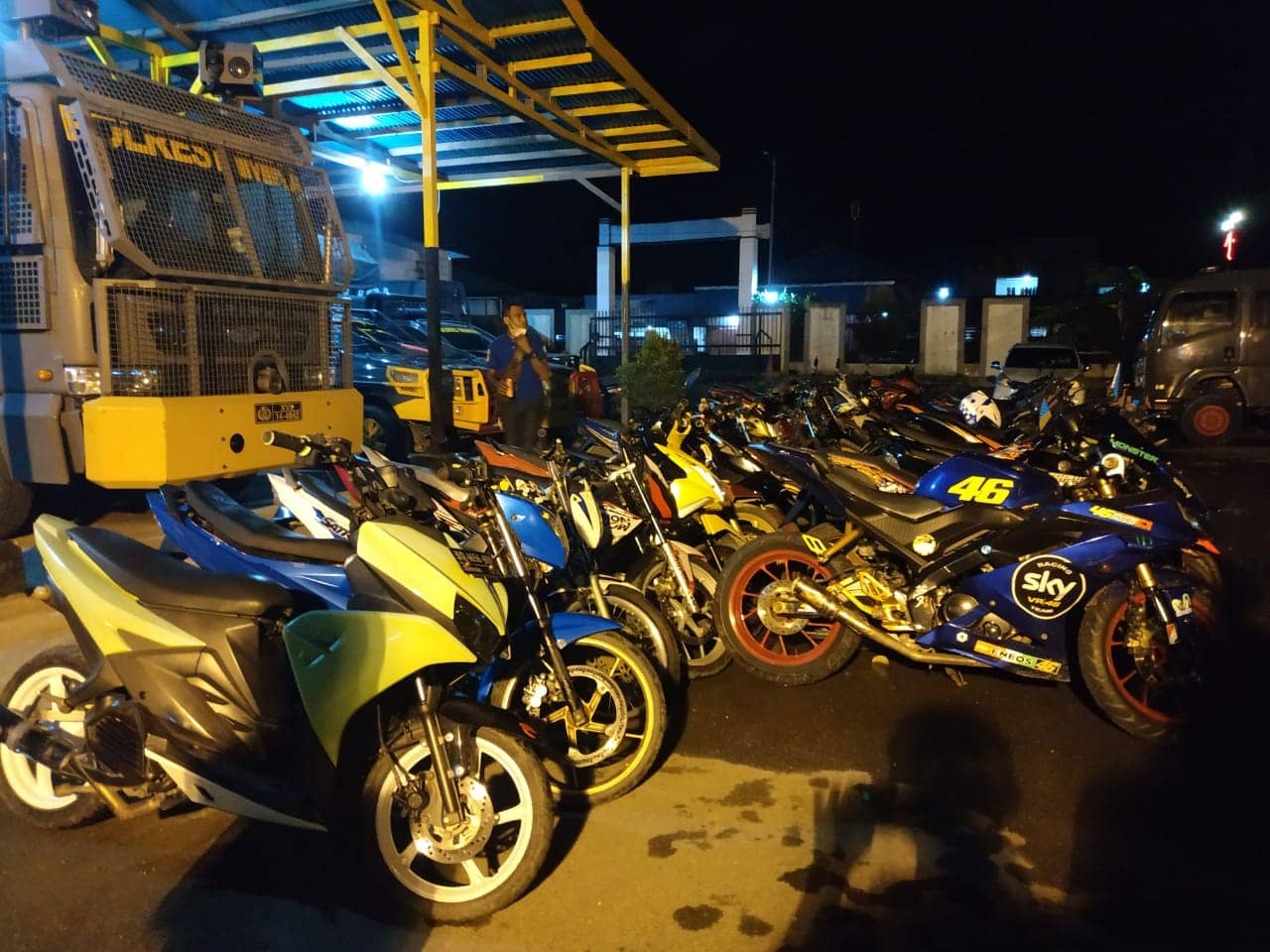 Kendaraan berknalpot racing yang diamankan polisi