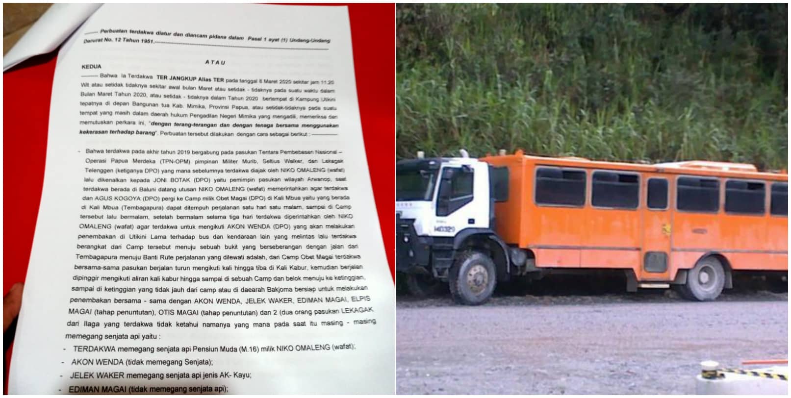 Ilustrasi berita Mimika: Anak Buah Lekagak Telenggen Penembak Bus Milik PT Freeport Jalani Sidang Perdana di PN Timika