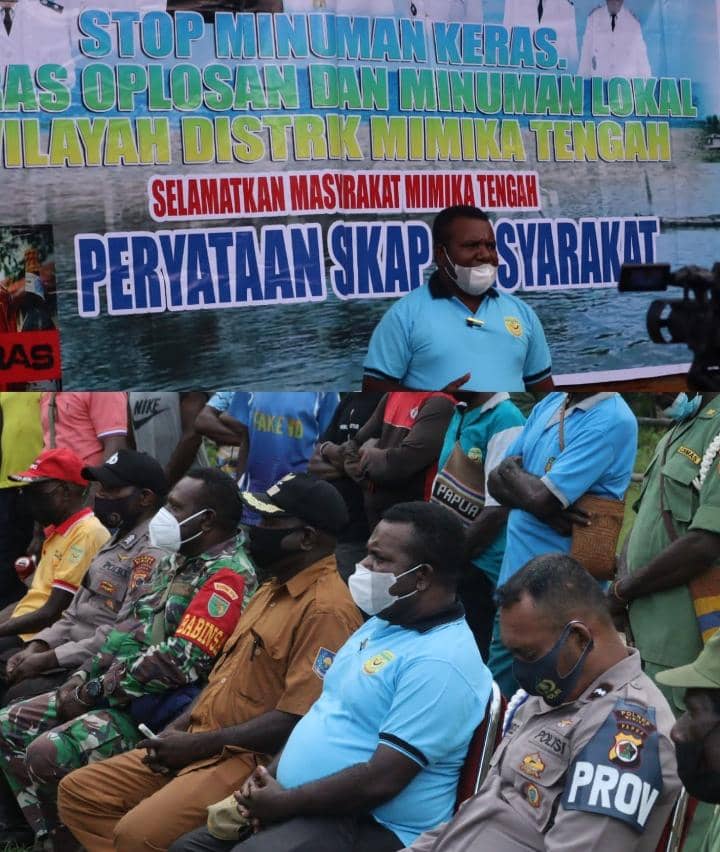 Pernyataan bersama tolak miras oplosan dan lokal di Mimika Tengah