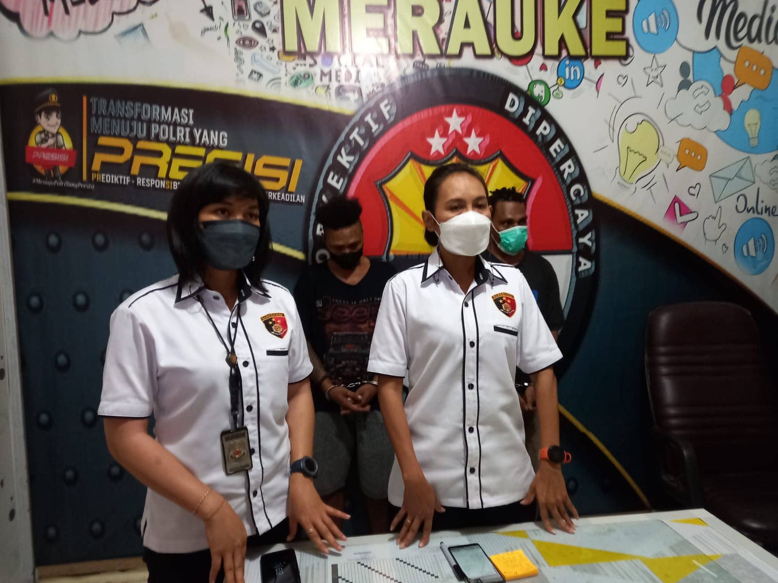 Konferensi Pers Penyidik Unit PPA Polres Merauke