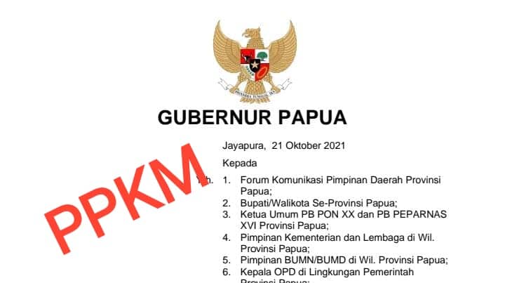 Surat Edaran Gubernur Papua