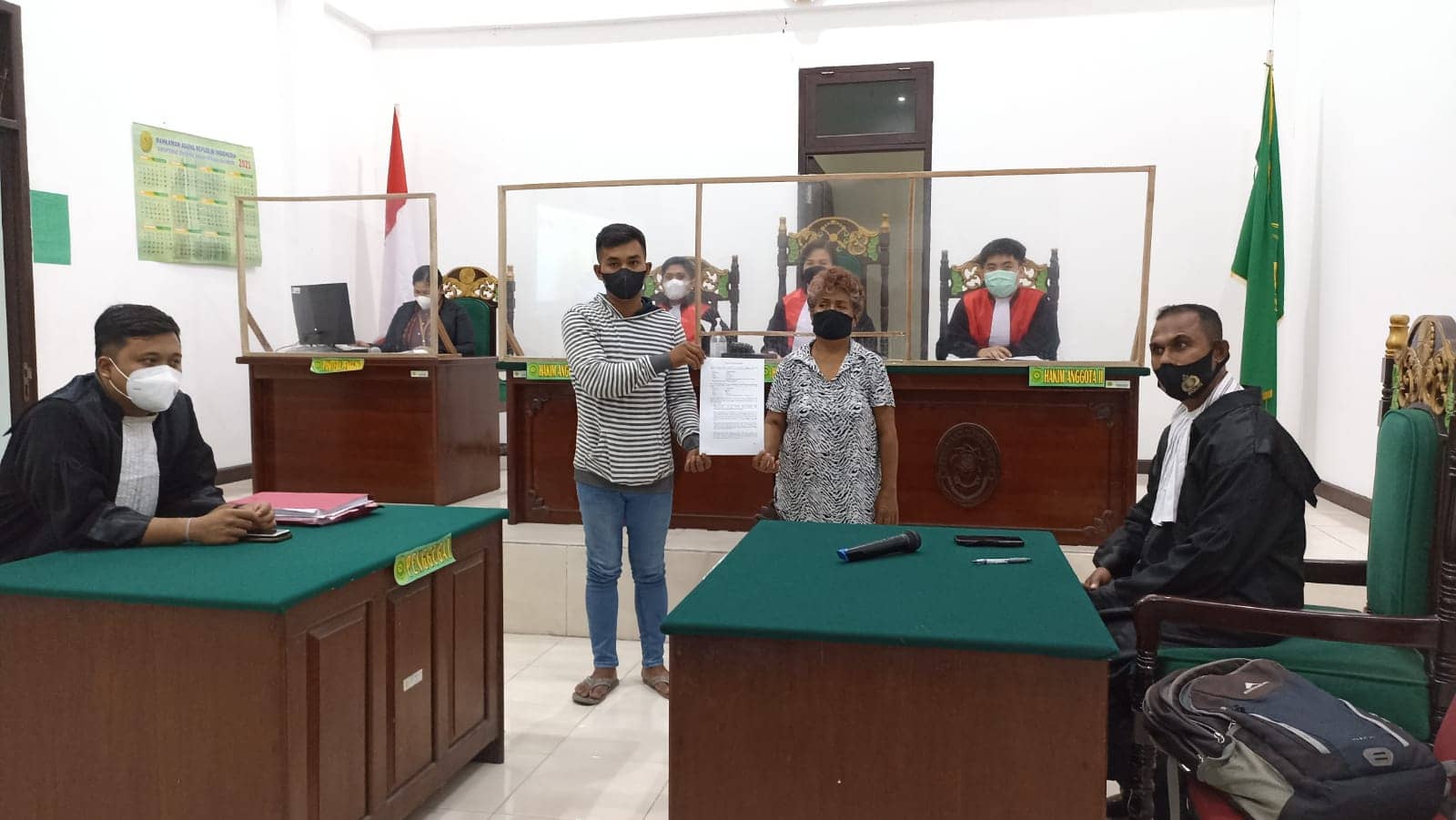 Suasana sidang pencurian motor di PN Timika.