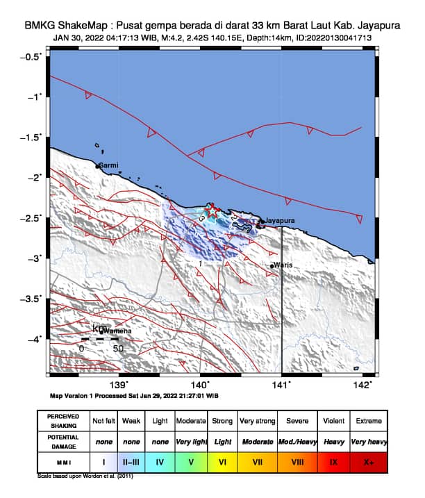 Ilustrasi berita Papua: BMKG: Gempa Magnitudo 4,2 Terjadi di Jayapura