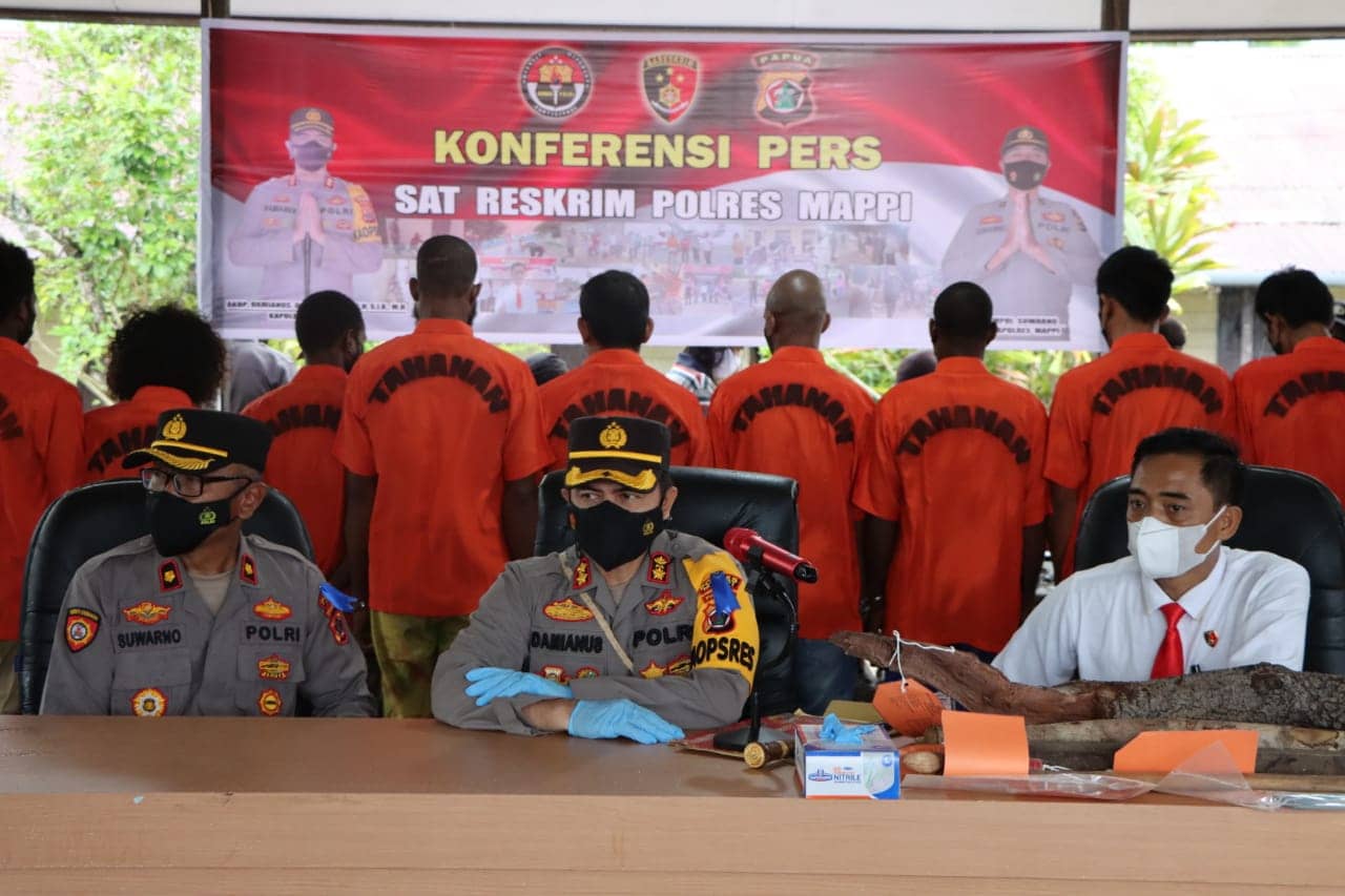 Para tersangka yang diamankan Polres Mappi