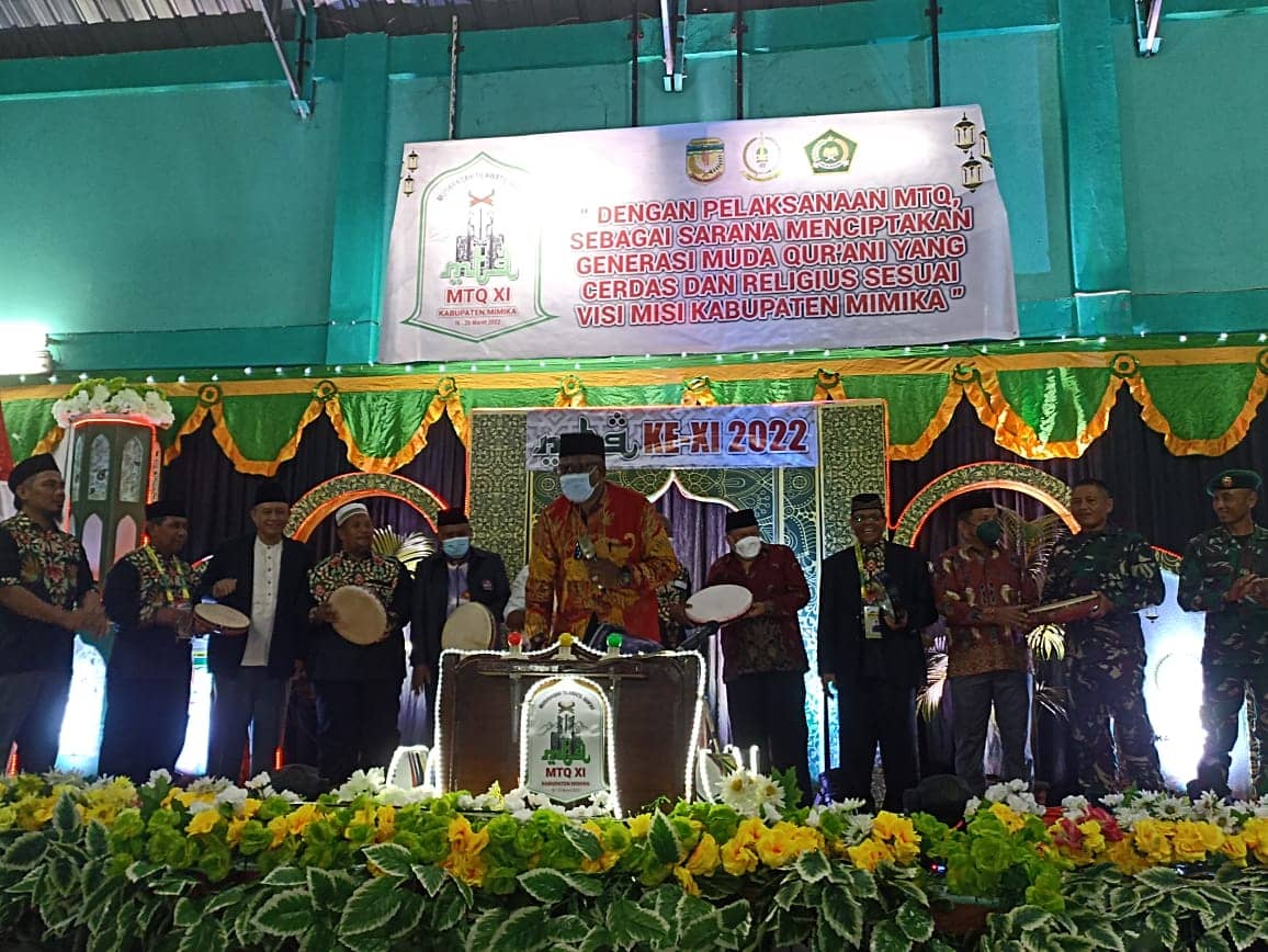 Wakil Bupati Mimika, Johannes Rettob saat membuka kegiatan MTQ tingkat Kabupaten Mimika.