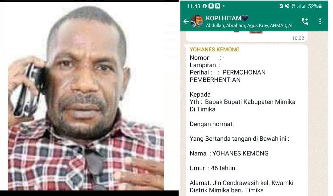 Ilustrasi berita Mimika: Stafsus Pecah Kongsi, Juru Bicara Bupati Mimika Tulis Surat Permohonan Pemberhentian Diri Secara Terbuka