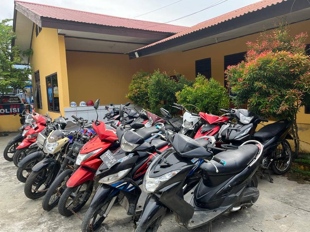 Tampak Sejumlah Motor yang diamankan Polsek Sentani Kota