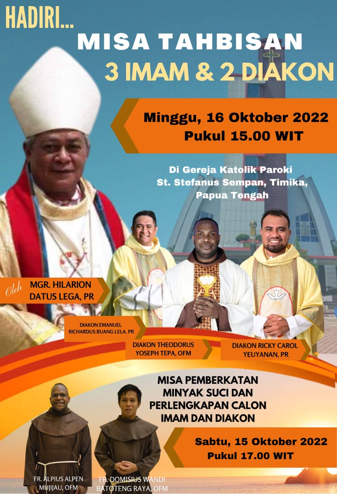 Ilustrasi berita Papua: Sabtu Sore Pemberkatan Minyak Suci, Acara Pentahbisan 3 Imam dan 2 Diakon Dimulai Perarakan dari Sekolah Santa Maria