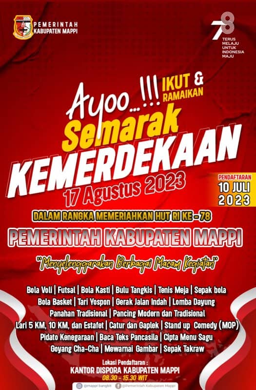 Ilustrasi berita Papua: Berbagai Kegiatan Lomba Semarakan HUT RI ke - 78 di Kabupaten Mappi