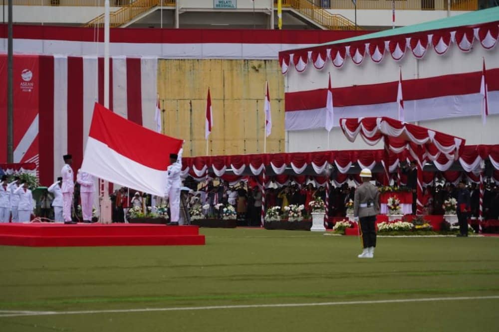 Ilustrasi berita Mimika: Parade Foto Upacara HUT RI ke 78 PTFI di Sporthall Tembagapura