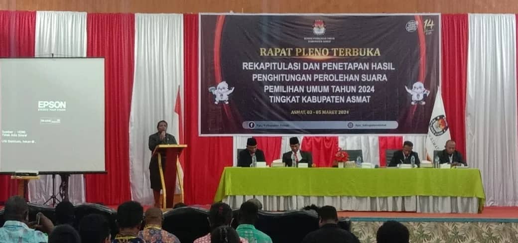 Ilustrasi berita Papua: Gelar Rapat Pleno Tingkat Kabupaten, Ketua KPU Asmat Aloysia Hahare Ajak Para Caleg Untuk Sandingkan Data