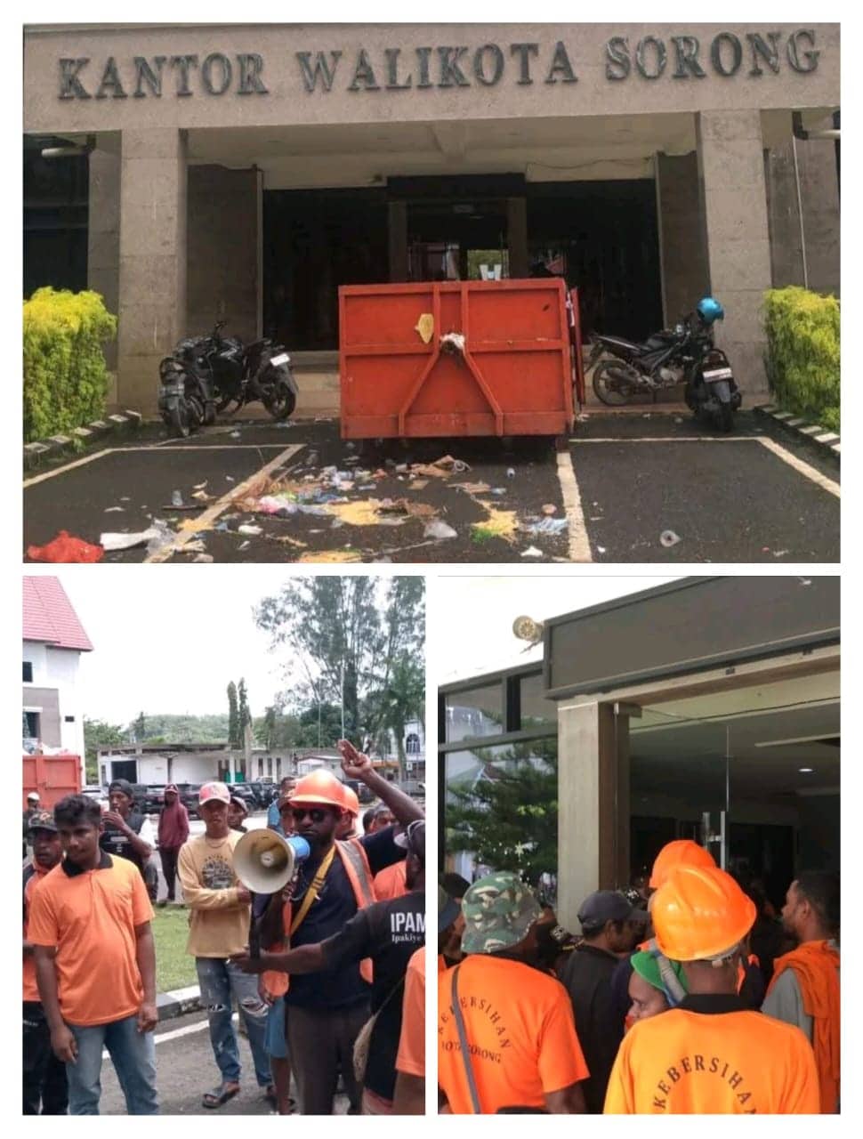 Ilustrasi berita BERITA UTAMA: Kantor Walikota Dipalang, Sampah Menumpuk: 121 Petugas Kebersihan Sorong Tuntut Dipekerjakan Kembali