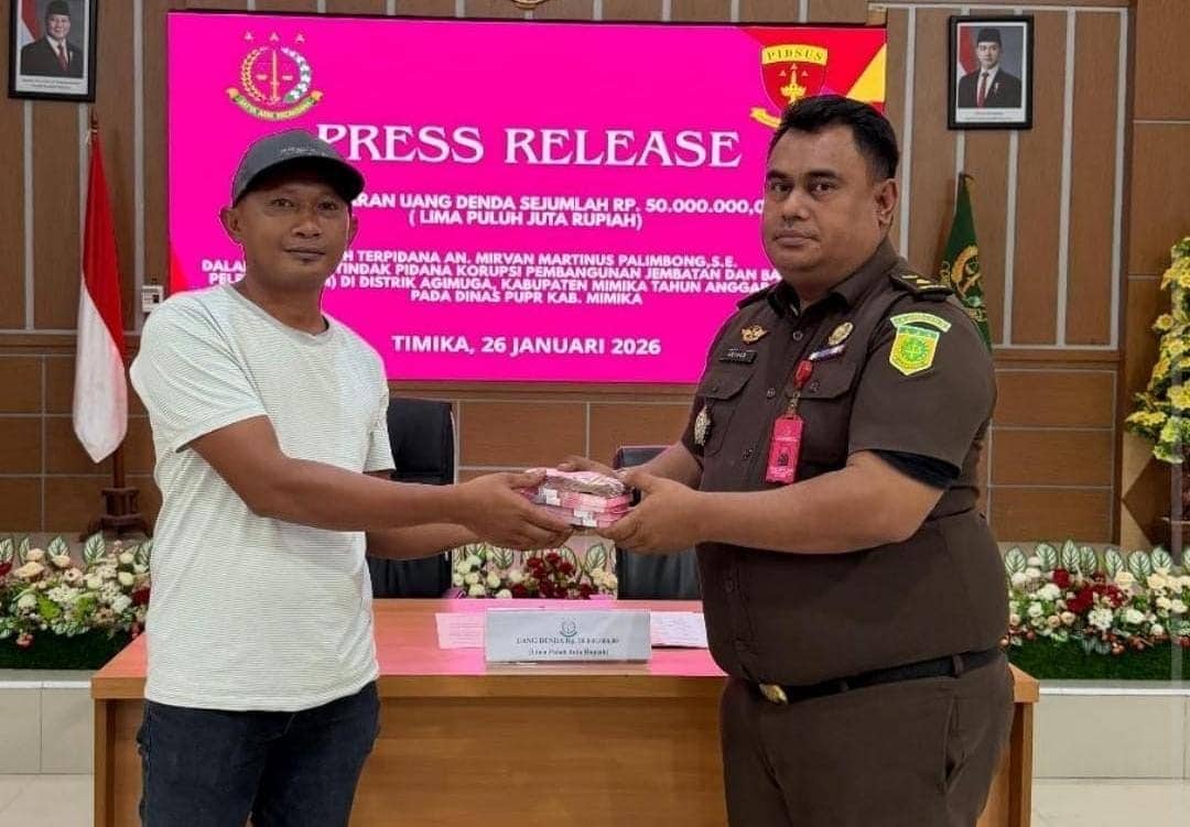 Ilustrasi berita Mimika: Kejaksaan Negeri Mimika Terima Pembayaran Denda Korupsi Pembangunan Jembatan Agimuga, Disetor ke Kas Negara