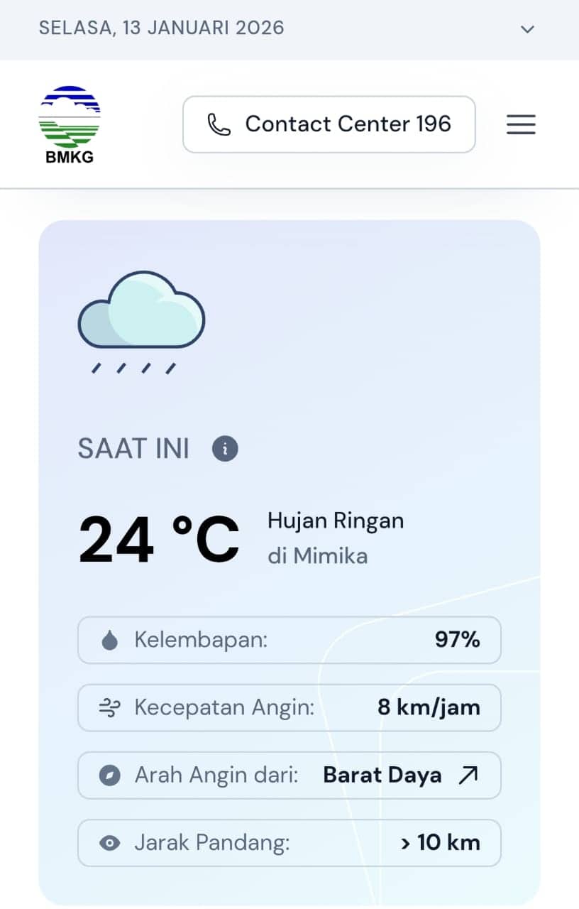Ilustrasi berita Mimika: Kecepatan Angin di Mimika Capai 8 Km/Jam, Warga Diimbau Tetap Waspada