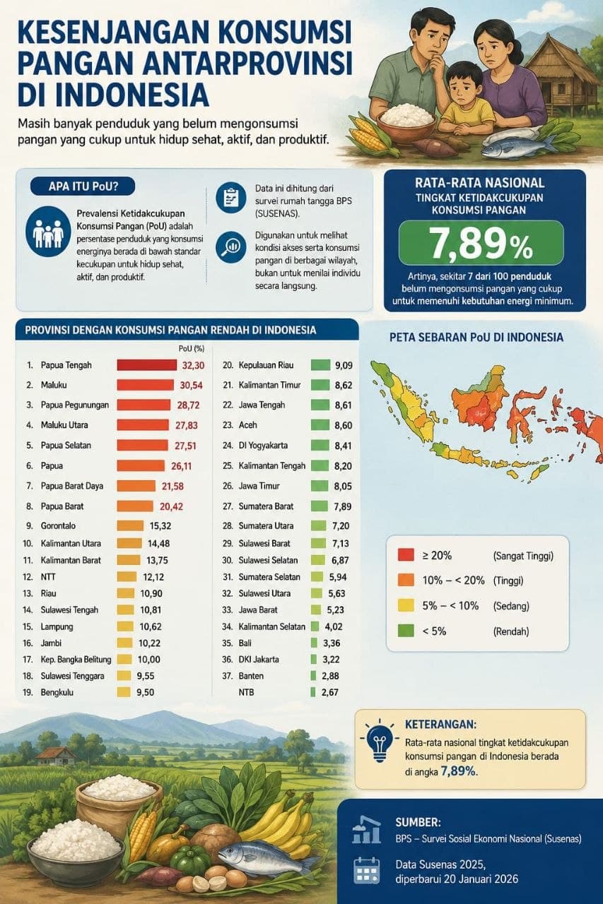 Ilustrasi berita MIMIKA: Papua Tengah Tertinggi di Indonesia, Ketidakcukupan Konsumsi Pangan Capai 32,30 Persen