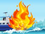 Ilustrasi kapal terbakar