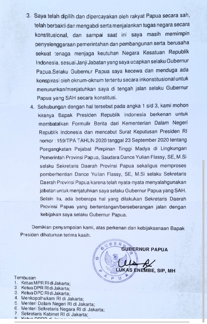 Surat Gubernur Papua 2