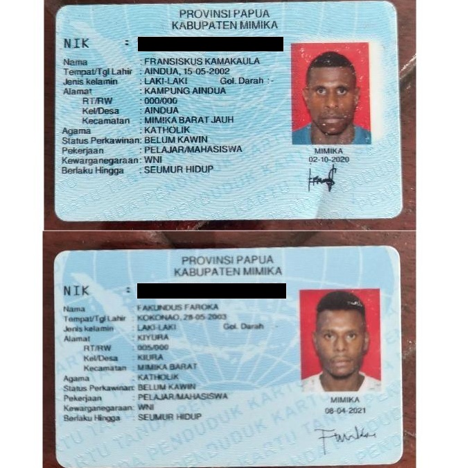 Identintas dua CABA TNI yang lolos