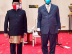 Duta Besar RI untuk Uganda Mohamad Hery Saripudin (kiri) bertemu Presiden Uganda Yoweri Museveni (kanan)