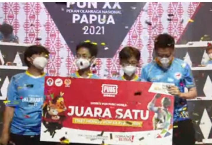 Hasil tangkap layar tim DKI Jakarta memenangi ekshibisi esport PON XX Papua, Jumat (24/9/2021). 