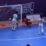 KETERANGAN FOTO : Pemain Futsal Sumatera Utara nomor punggung 7 Syauqi Saud membobol gawang Kalimantan Barat di menit ke 14 babak kedua pada pertandingan di venue futsal Mimika, Jalan Poros SP5, Senin (27/9/2021). Foto: Humas PPM/ Sahirol
