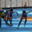 Sejumlah atlet sepatu roda putri memacu kecepatannya pada Final nomor Sprint 500 M+D putri PON Papua di Arena Klemen Tinal Roller Sport, Kota Jayapura, Papua, Rabu (29/9/2021).