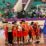 Tim basket putra Sulut berdoa bersama usai mengalahkan tim basket putra Bali pada pertandingan 5x5 babak penyisihan pool B, Selasa (5/10). Foto: Sitha/humasPPM