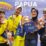 Peraih Emas Kaltim, Geby Novita (tengah kuning) bersama tiga atlet peraih perak dan perunggu (foto: humas PB PON Papua)